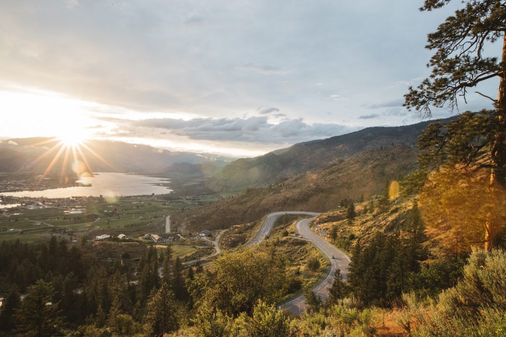 View of road and valley bottom from Anarchist mountain