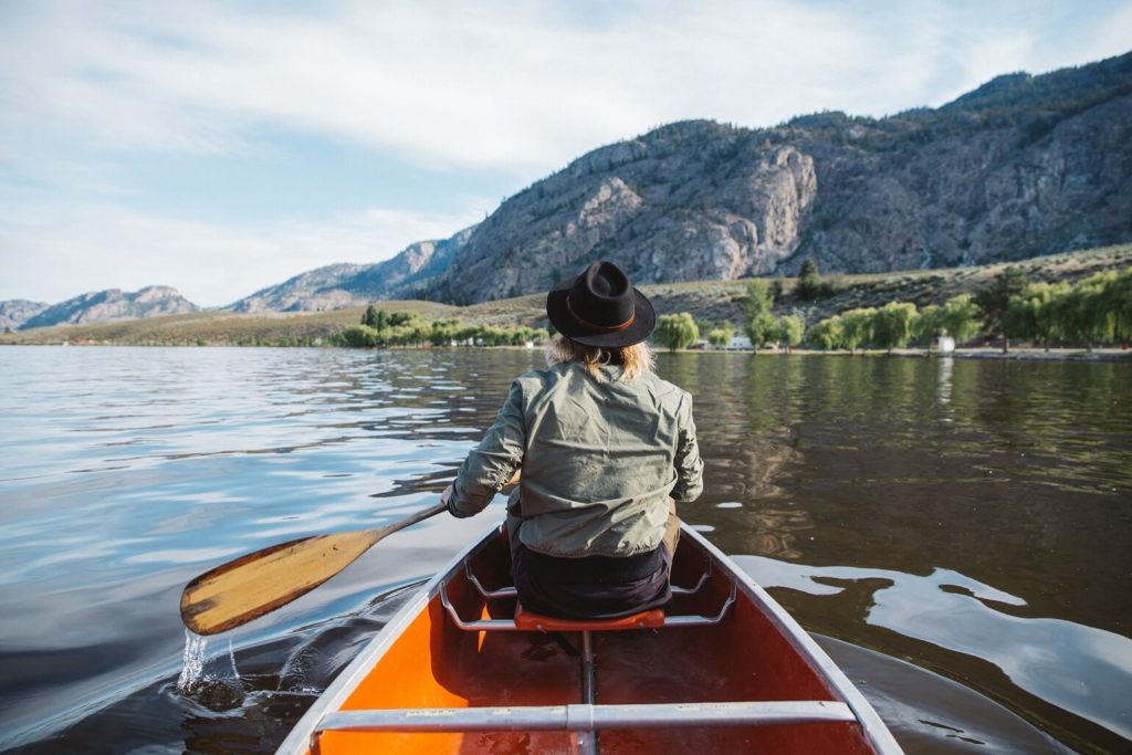 Paddling on the lake